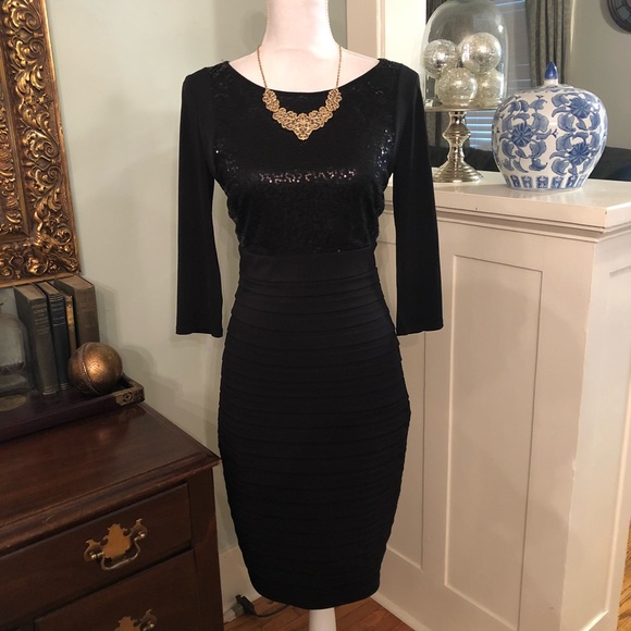 Signature by Sangria Dresses & Skirts - Sangria Classic Little Black Dress + Sequins
